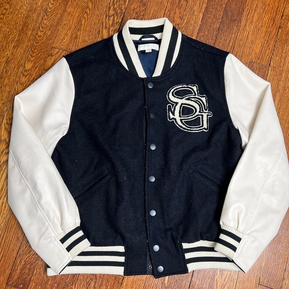 Spiritual Gangster Blue and White Varsity Gratitude Jacket M/L - Picture 1 of 13